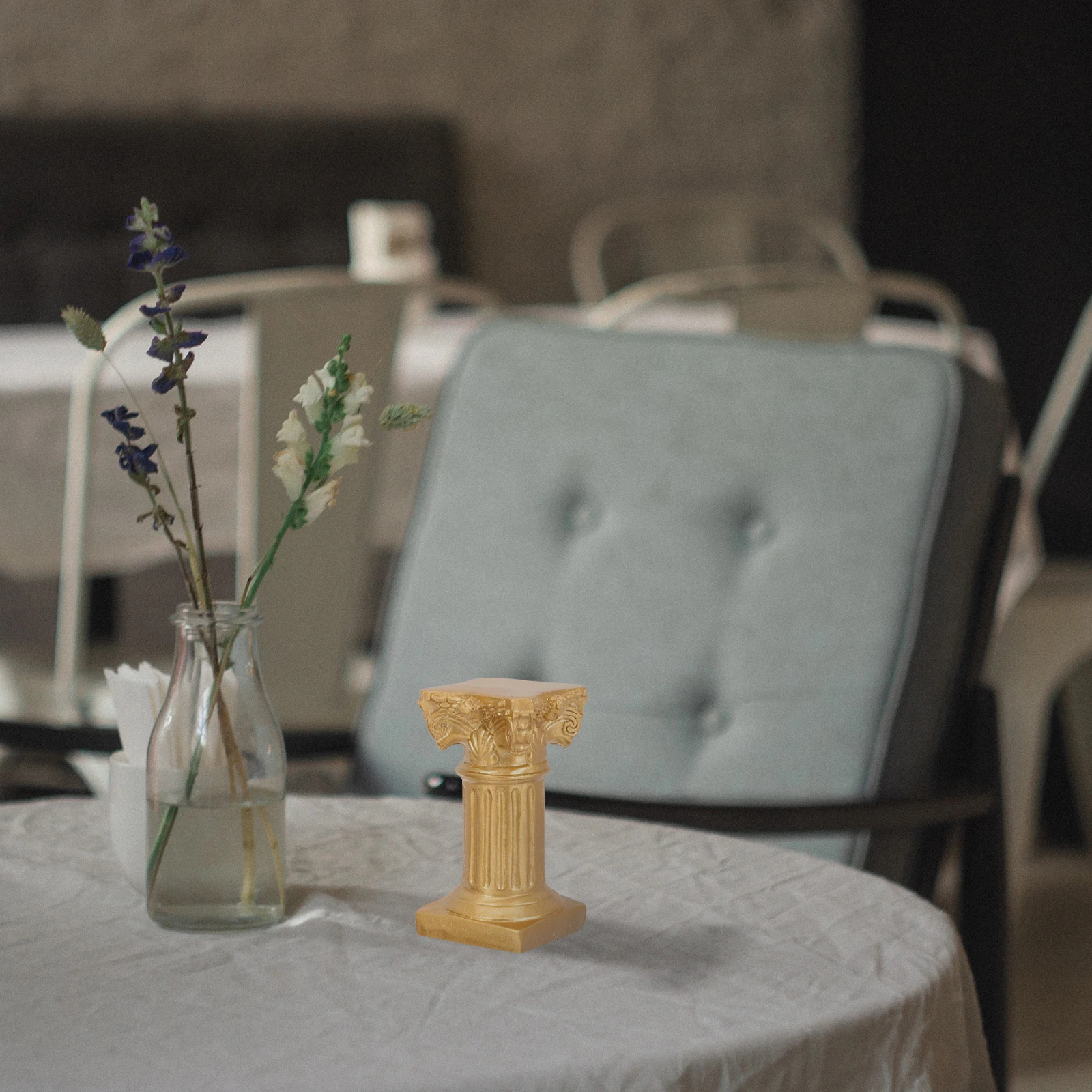 

2pcs Roman Column Design Resin Holders Premium Textured For Home Decor Fairycore Room Decor Micro Landscape Decors