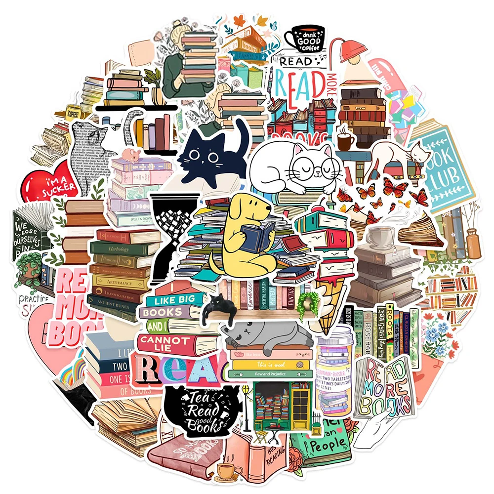 Pegatinas de grafiti para libros de lectura, papelería decorativa, álbum de recortes, diario, impermeable, paquetes de pegatinas de dibujos