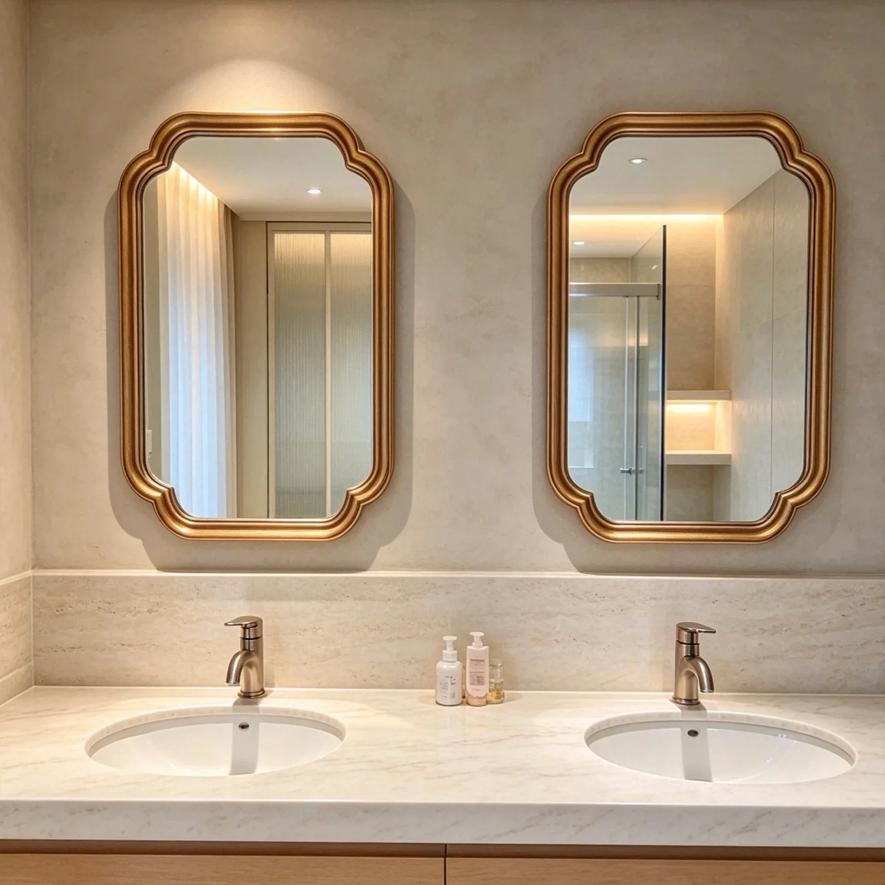 DSA simple double basin bathroom mirror hotel wall mounted bathroom mirror decorative dresser makeup toilet wall mounted mirror