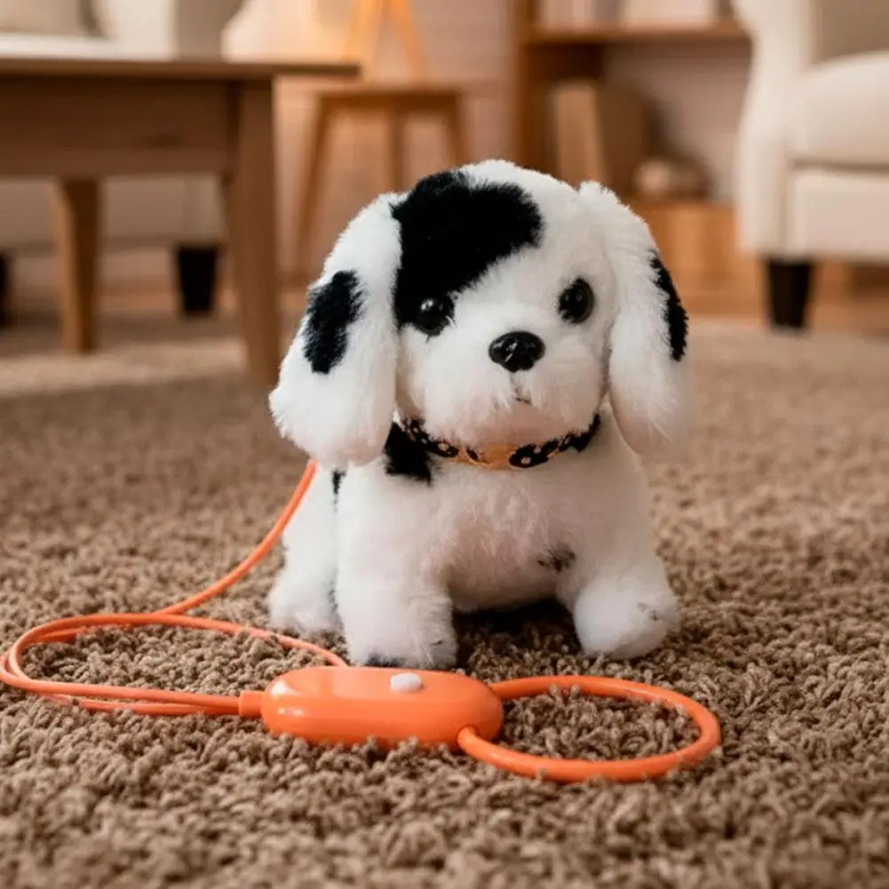 Zabawny, piszczący pluszowy piesek na smyczy, elektryczny piesek chodzący, symulacja szczeniaka, zabawka do nauki raczkowania dla niemowląt, zabawka dla dzieci, prezenty.