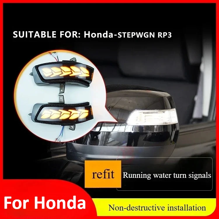 

For Honda Buwei STEPWGN-RP3 rearview mirror, running water turn signals, a touch of blue daytime running lights, dragon scales