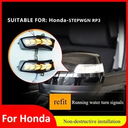 For Honda Buwei STEPWGN-RP3 rearview mirror, running water turn signals, a touch of blue daytime running lights, dragon scales