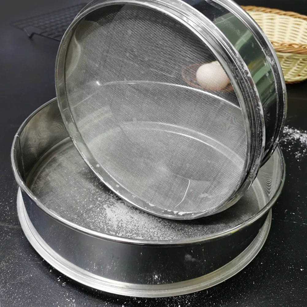 40cm Flour Sieve Fine Mesh Filter Kitchen Easy To Clean Gentle Shaking Large Amount Of Flour Quick And Convenient