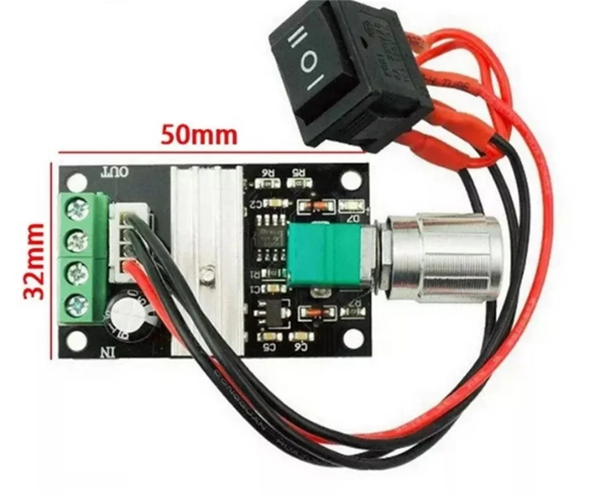 PWM DC motor speed regulator 6V12V24V 3A speed control switch with forward and reverse rotation and switch function