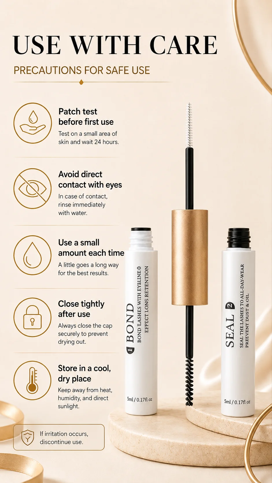 2-in-1 Wimpernkleber und Versiegelung: Wasserfester, Langanhaltender Wimpernverlängerungskleber, Starker Halt für Cluster-Wimpern, DIY Falsche Wimpern Klebstoff – Detail 6