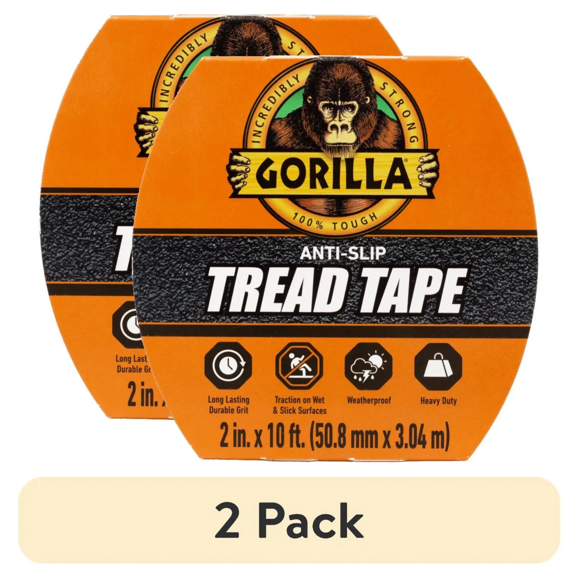 (2 パック) 接着剤トレッドテープ、10 フィート、シングルロール、ブラック