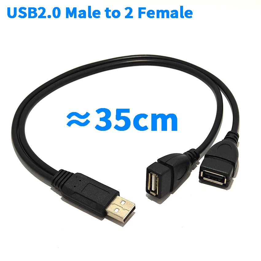 USB3.0 2.0 Male To Dual USB 3.0 Female Jack Splitter 2-Port USB Universal Hub Data Cable Adapter Cord For Laptop Computer