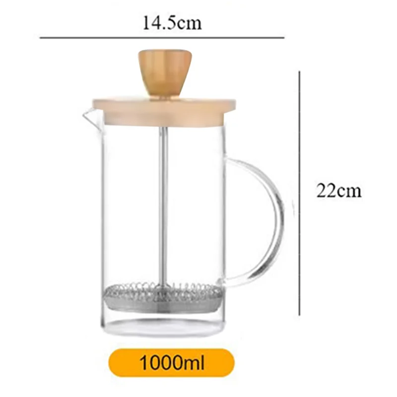 ABMR-أدوات وعاء الشاي متعددة الوظائف تخمير القهوة الفرنسية الصحافة وعاء مع مرشح عالية البورسليكات الزجاج اليد لكمة إبريق قهوة #6