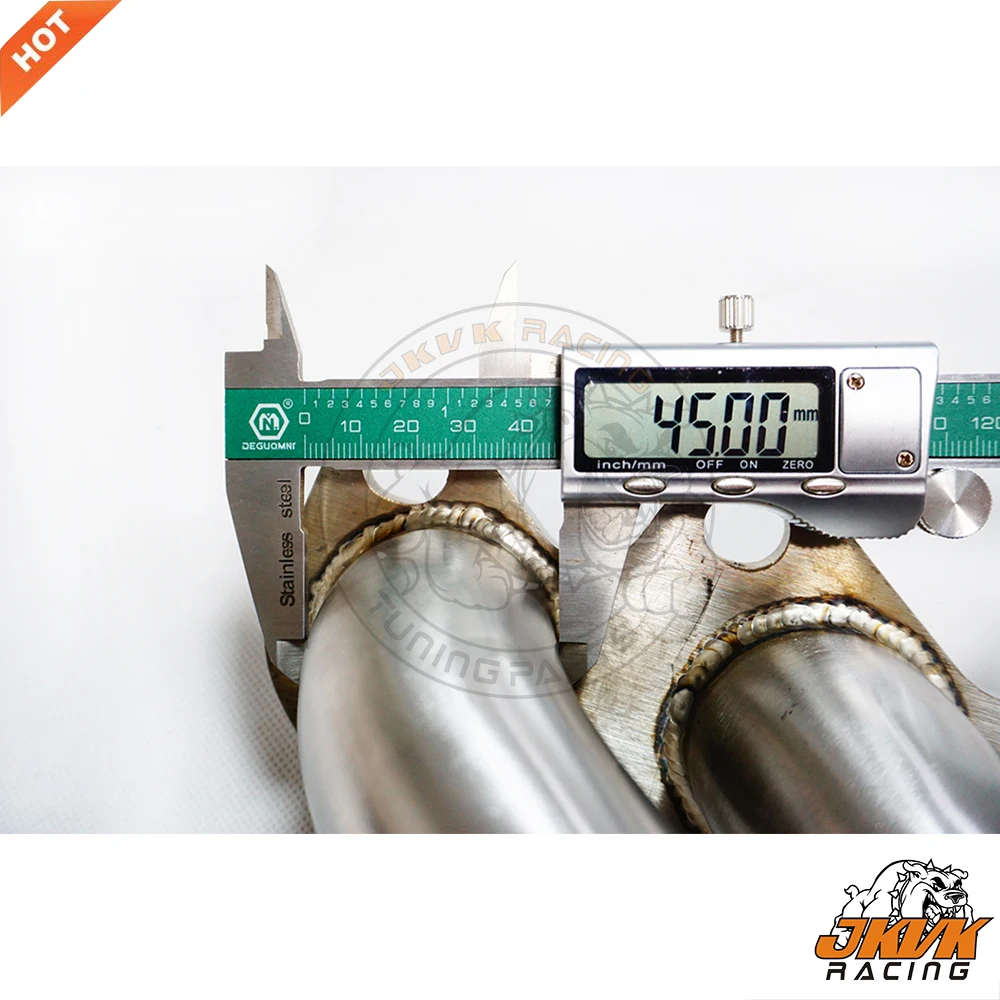JKVK 레이싱 45mm 2JZ-GTE 2jz 동일 길이 SS304 3mm 스팀 파이프 터보 매니폴드 T4 플랜지 (수프라 2JZGTE 터보 매니폴드용)