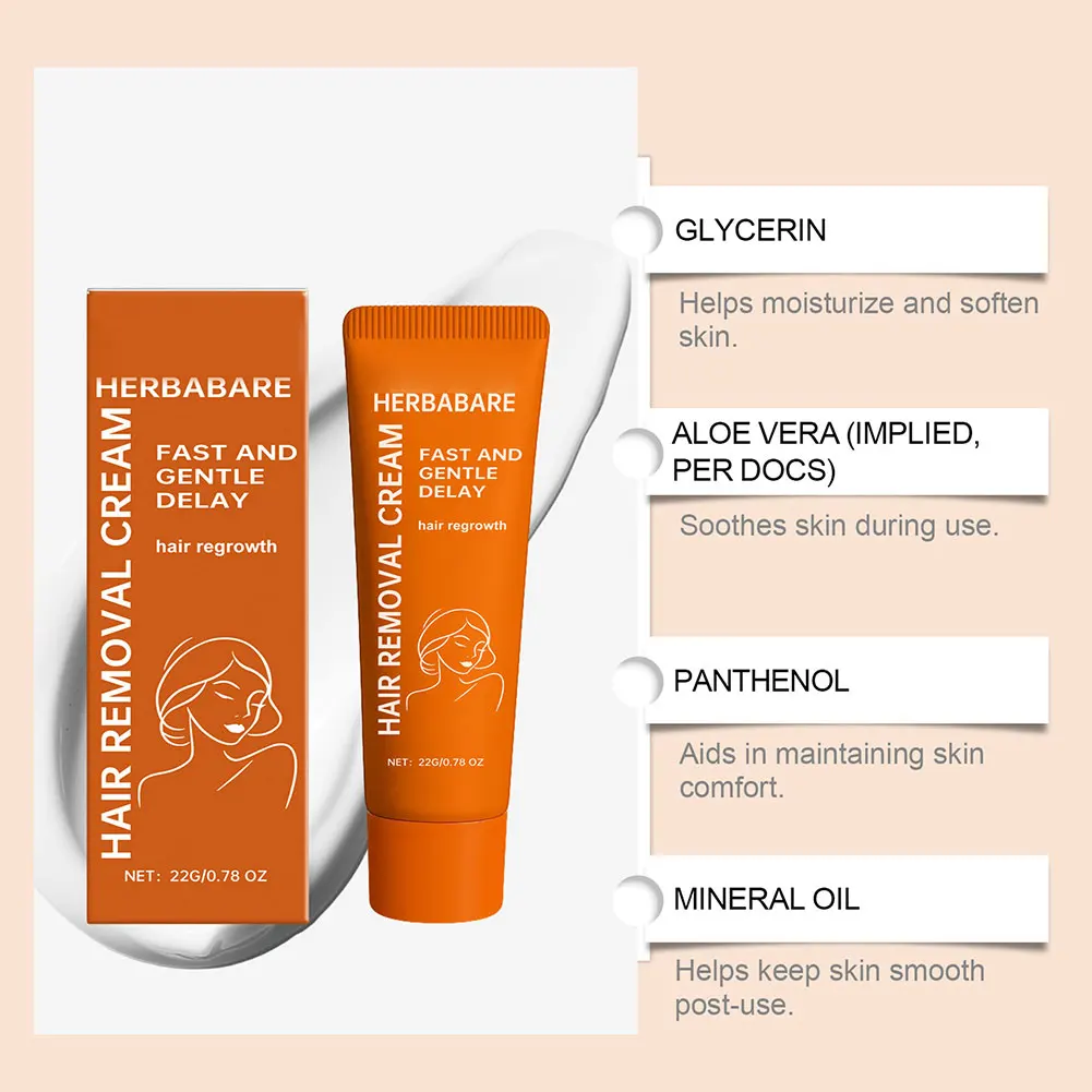 كريم إزالة شعر الوجه للبشرة الحساسة للنساء، مزيل شعر الجسم، مثبط نمو الشعر، غير مهيج، آمن