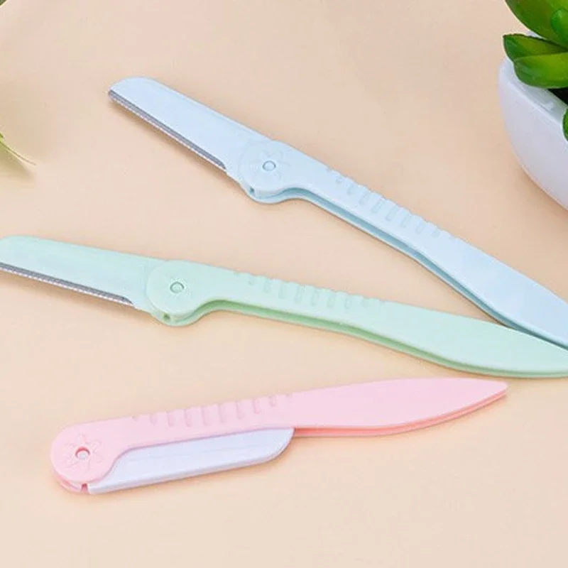 3 Mặt Có Thể Gập Lại Dao Cạo Lông Mày Sắc Nét Di Động Mặt Dao Cạo Lưỡi Tông Đơ Shaper Dụng Cụ Trang Điểm Bộ