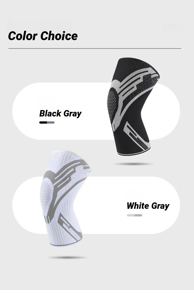 1 Stück Kompressions-Kniebandage Elastische Atmungsaktive Polsterung mit Federn Gym-Sportprotektor für Basketball, Volleyball, Laufen – Detail 1