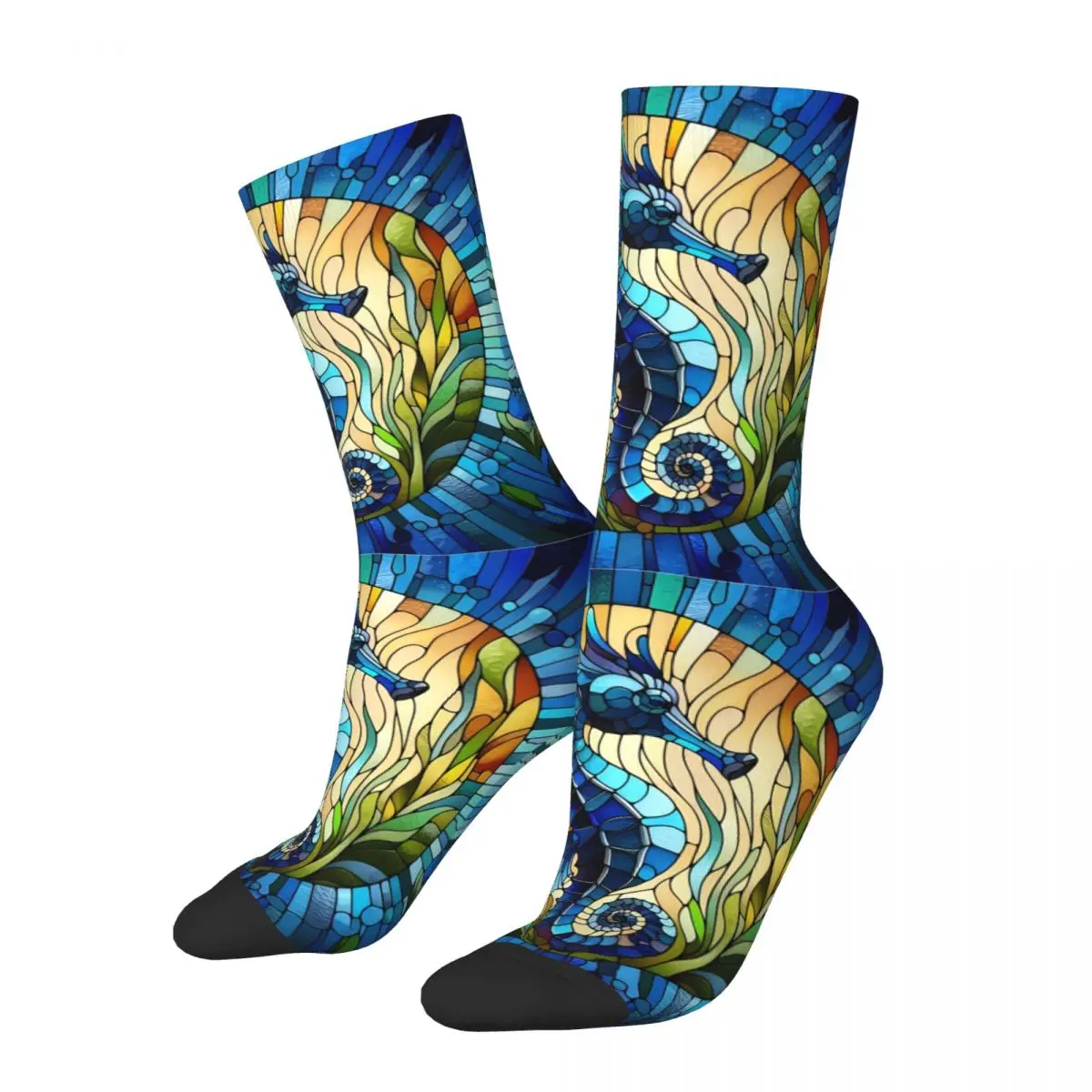 Sea Horse Sock Printed Man Polyester