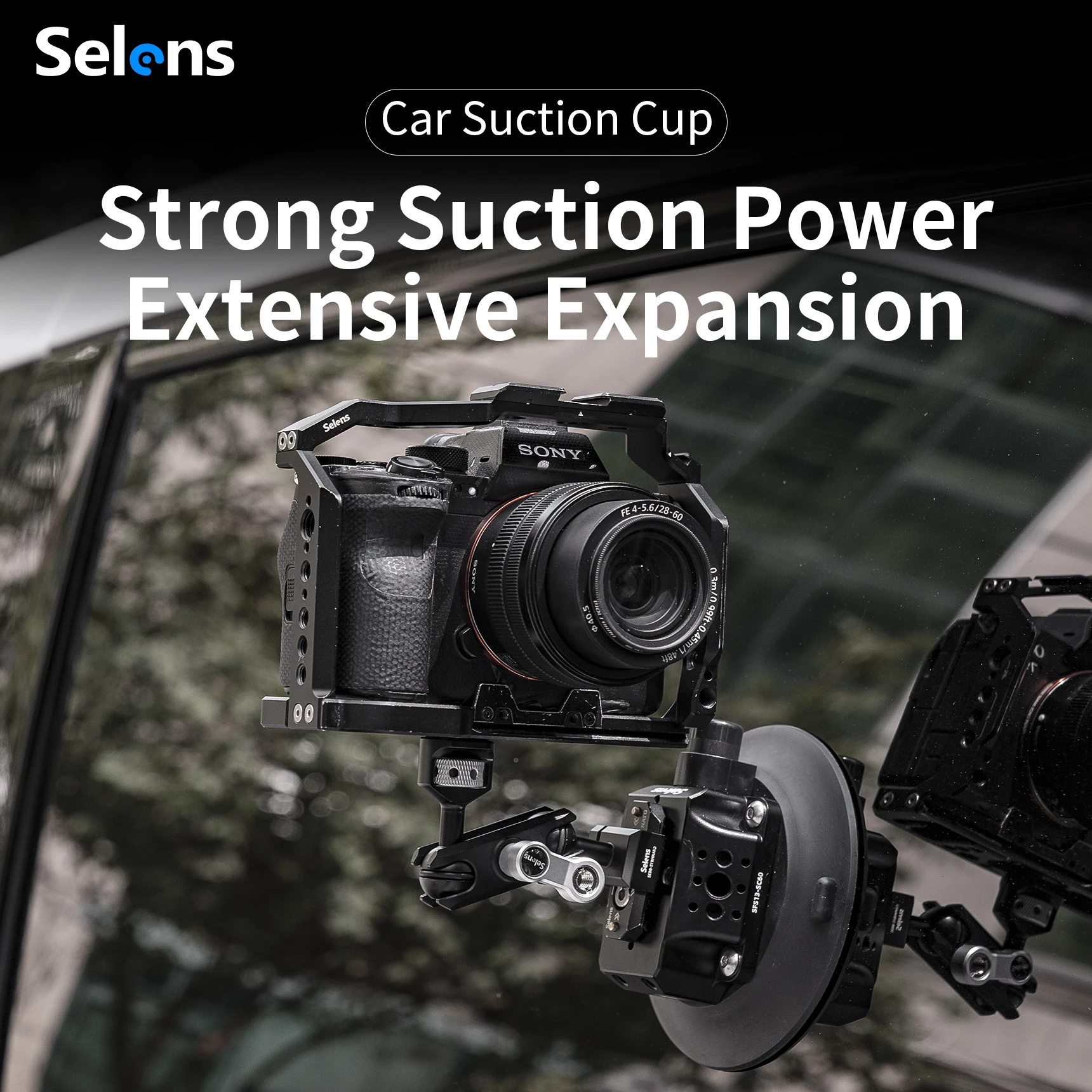 

Selens 3/4.5/6 inches Car Suction Cup Strong Suction Power DSLR Camera Car Suction Cup Gimbal Stabilizer Photography Accessories