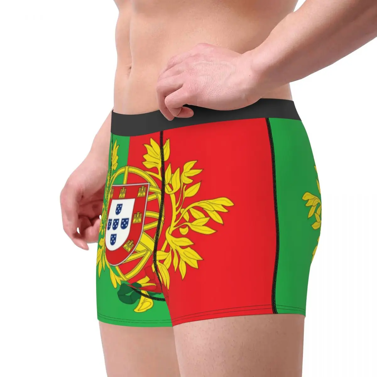 Custom Fashion Coat Of Arms Of Portugal Art Boxers Shorts Panties Male Underpants Breathbale Portuguese Flag Briefs Underwear