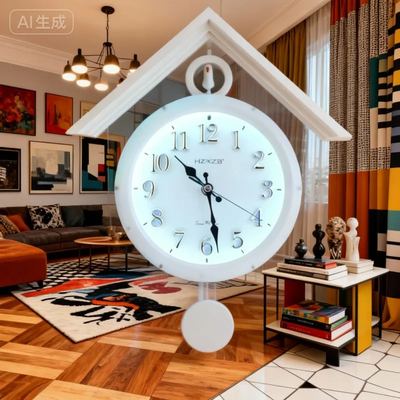 Luminous Wall Clock Luxury Cuckoo Clocks Led Watch Retro Table Clock Bedroom Silent Living Room Decoration Elegant Room Ornament
