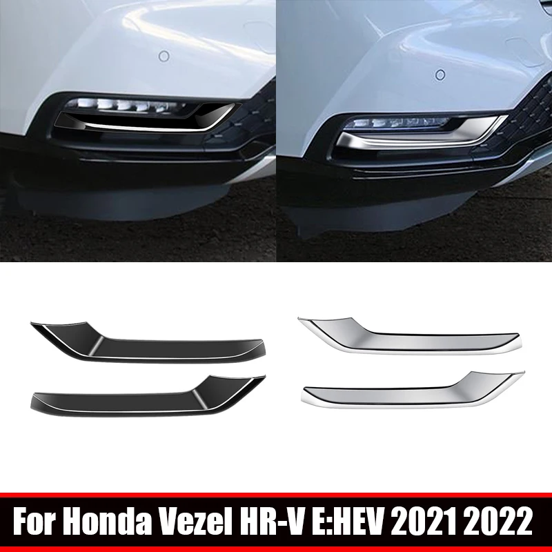 

For Honda Vezel HR-V E:HEV 2021 2022 2023 ABS black Front Fog Light Foglight Lamp Cover Trim Bumper Decoration Car Styling