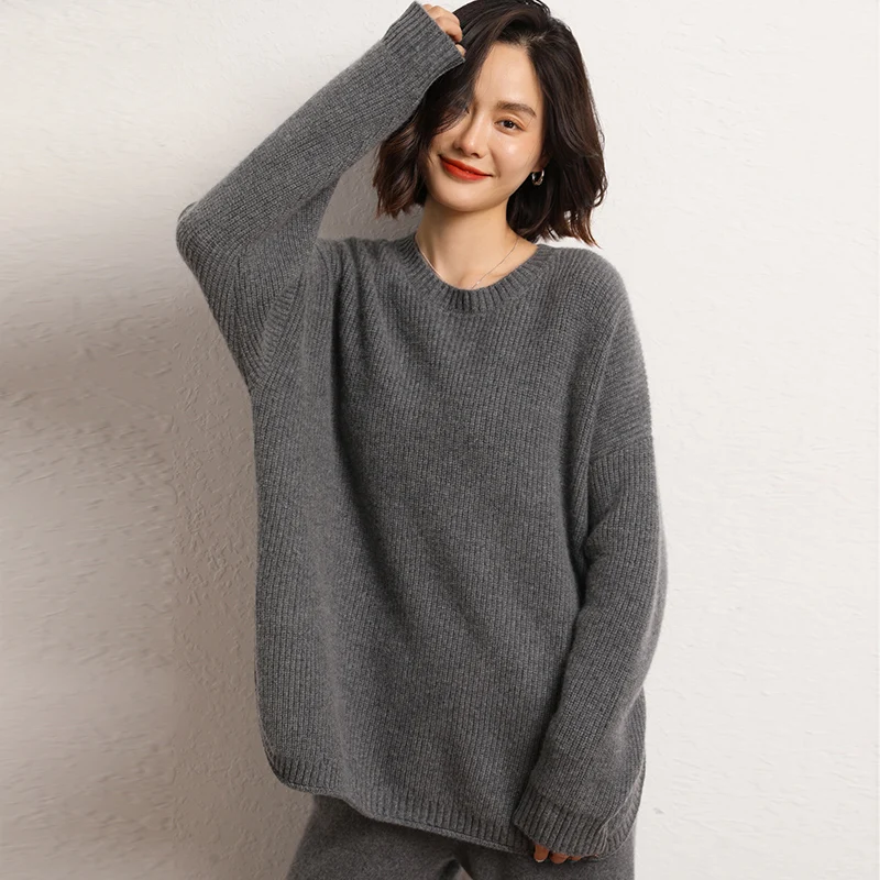 Free Shipping Plus Size Women Sweater,100% Pure Cashmere Pullover,Loose Women\'s Thickened Clothing，2023 Winter Knitwears, SWS01