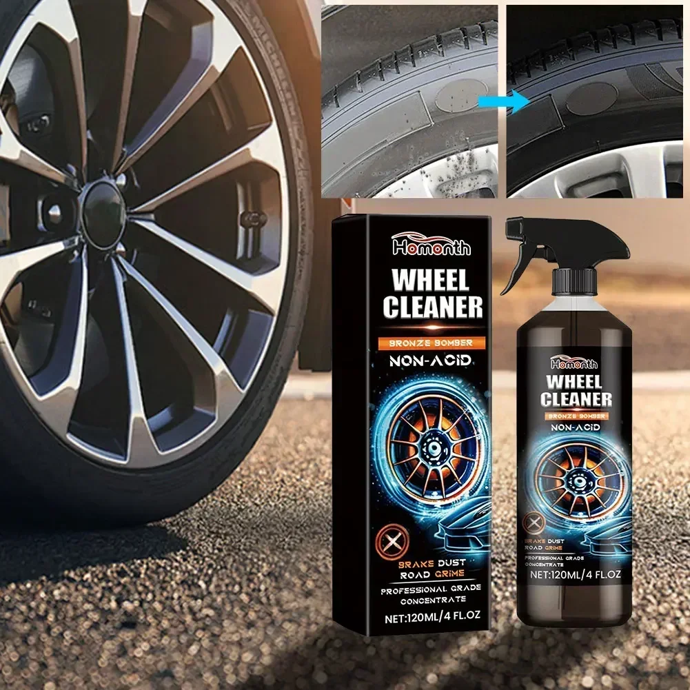 120ml Tire Blackening Wheel Cleaners for Car Detailing Paint Iron Remover Spray Rims Wheels Dust Rim Rust Cleaner Refurbishing