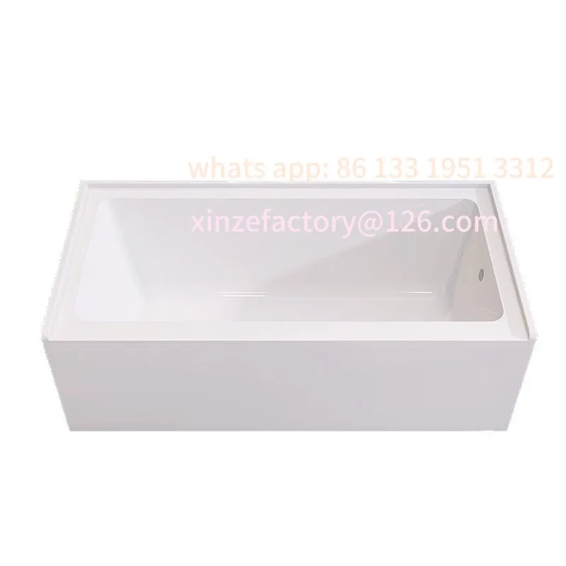 

Customizable Mikayi acrylic bathtub, simple adult 1.5m bath against the wall, installed against the wall