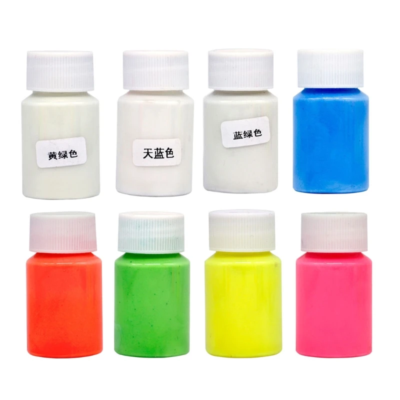 

8 Colors Luminous Epoxy Resin Pigment Body Art UV Body Paint Set