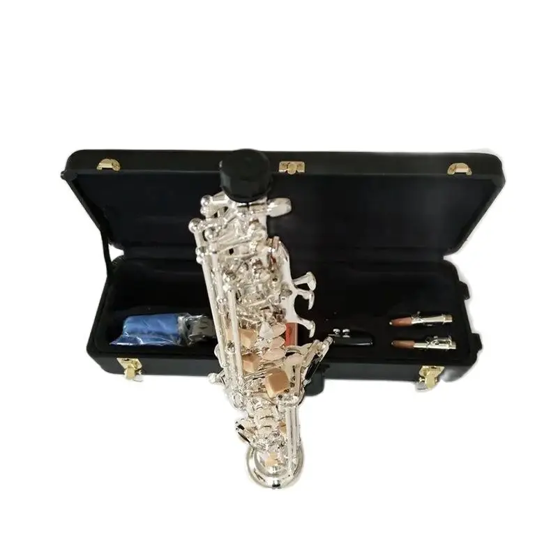 

Professional level New Straight Japan Silver-plated Japan S-992 Soprano Saxophone Bb Musical instrument Sax With case