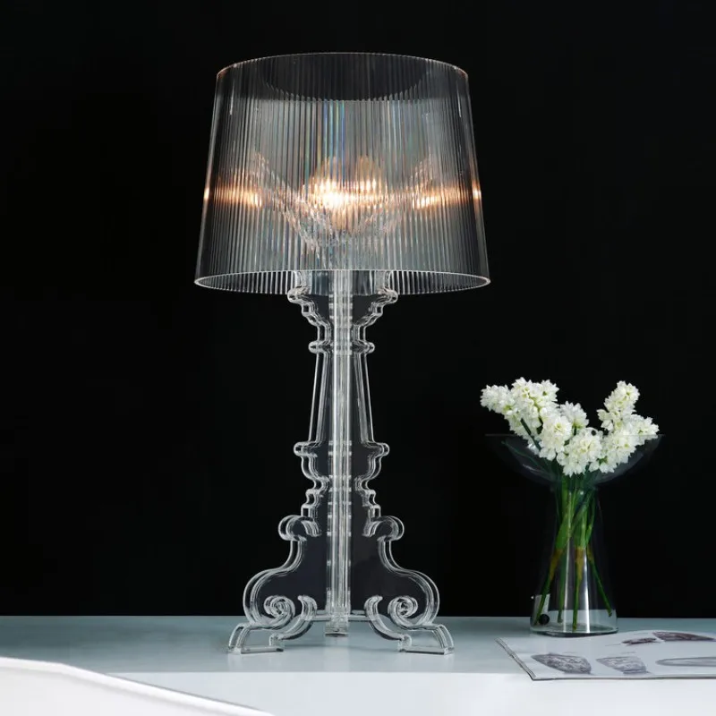 

Baroque Table Lamp Creative Retro Living Room Bedroom Study Room Decoration Bedside Lamp Acrylic Table Lamp