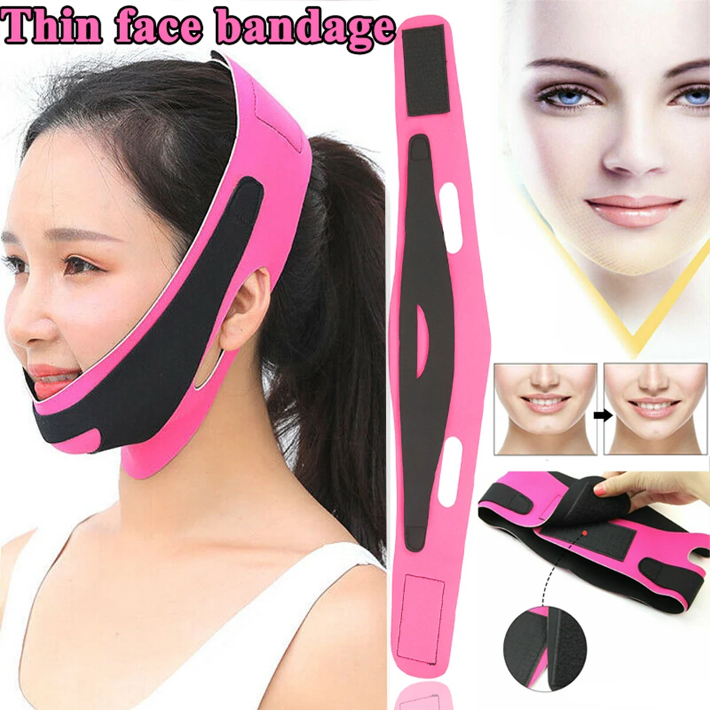 Women V-Line Lift Up Reduce Double Chin Anti Wrinkle Face Slimming Bandage Beauty Tools Face-lift Belt Facial Massager