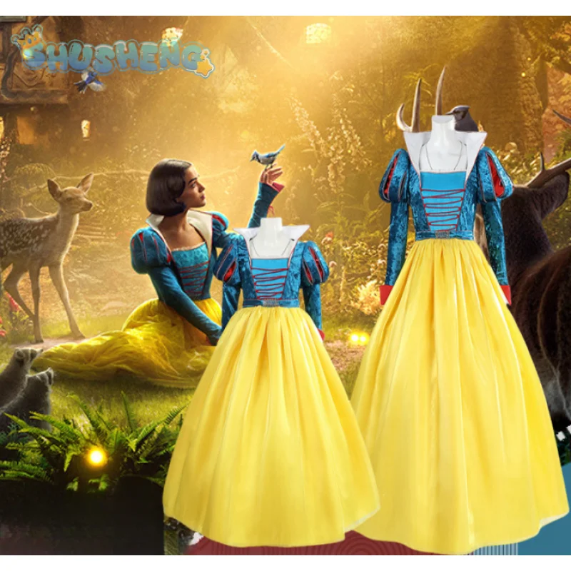 New Movies of 2025 Snow White cosplay Costume Adult and Child Sizes Fairy Tale Sweet Princess Dress Halloween Ball Woman Uniform