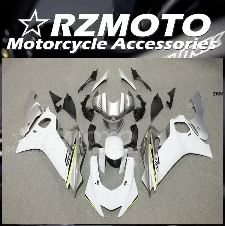 4Gifts New ABS Motorcycle Fairings Kit Fit For YAMAHA YZF R6 2017 2018 2019 2020 2021 2022 2023 Bodywork Set Cool White Sliver