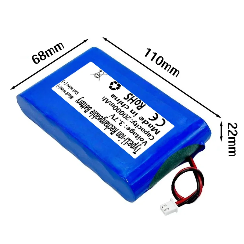 3.7V 18650 Rechargeable Battery Pack 1S2P-1S6P 6-20Ah XH2.54 Plug for LED Light Bluetooth Speaker DIY Emergency.