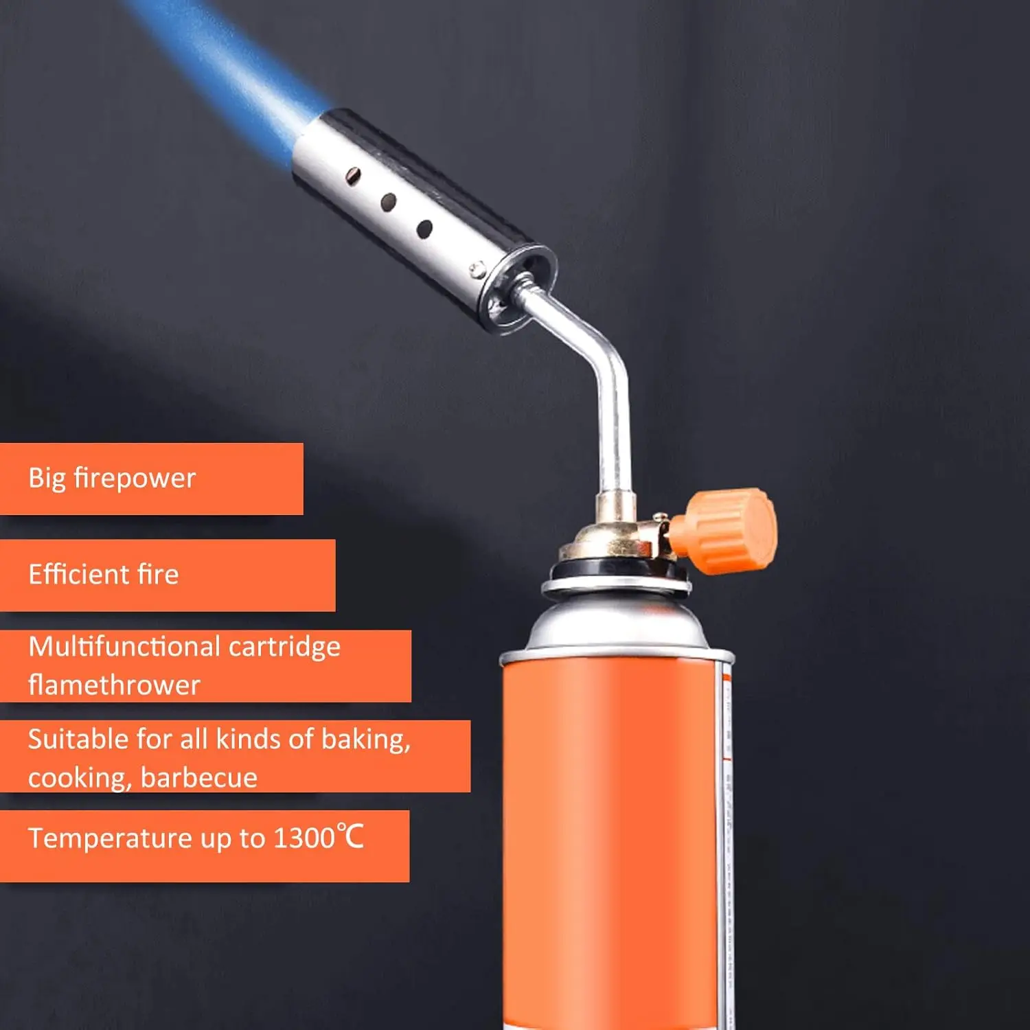Tragbarer Butanbrenner für Outdoor-Camping, BBQ, Löten, Schweißen und Hartlöten mit Einstellbarer Flamme Heißluftpistole – Detail 4
