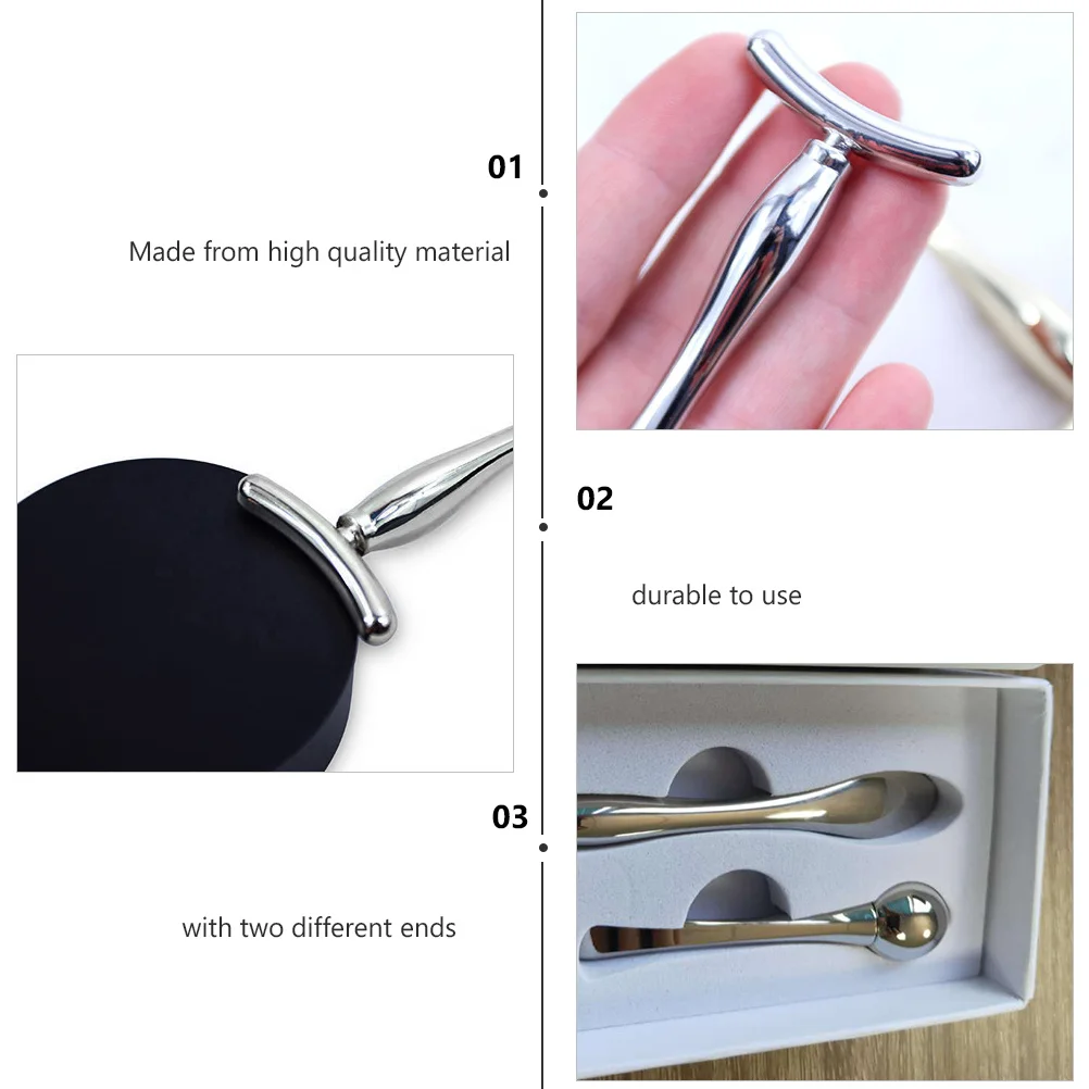 1 set 1 set T-vormige Double-End Oogcrème Stok Voor Gezichtsmasker Lepel Oogmassage Bar Draagbare Huidverzorging Tool Schoonheid Scoop