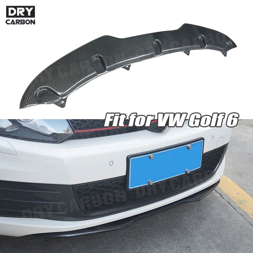 

Carbon Fiber Front Lip Bumper Spoiler Chin Splitters for Volkswagen VW Golf 6 VI MK6 GTI Only 2010-2013 Car Accessories FRP