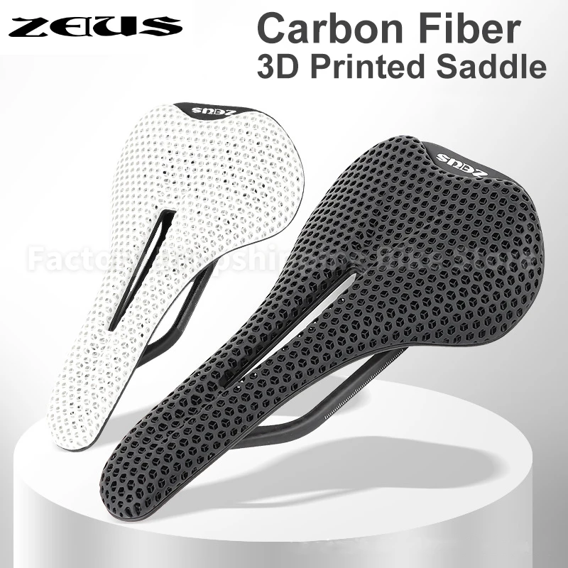 Bicycle 3D Printed Saddle Ultralight Nylon / Carbon Fiber Bottom Case Mountain Road Bike Hollow Breathable Saddle Cycling Seat