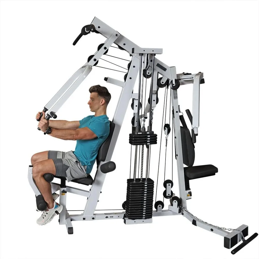 Multi-Station, Single Weight Stack Home Gym Machine, Arm & Leg Strength Training Functional Exercise Workout Station