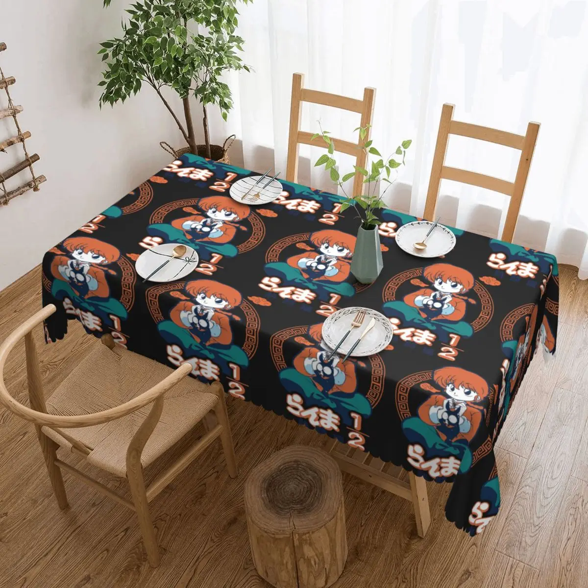 Ranma 1/2 Tablecloth Restaurant Kitchen Rectangular Tablecloth Festival Party Decorations Tablecloth Outdoor Dining Table Cover