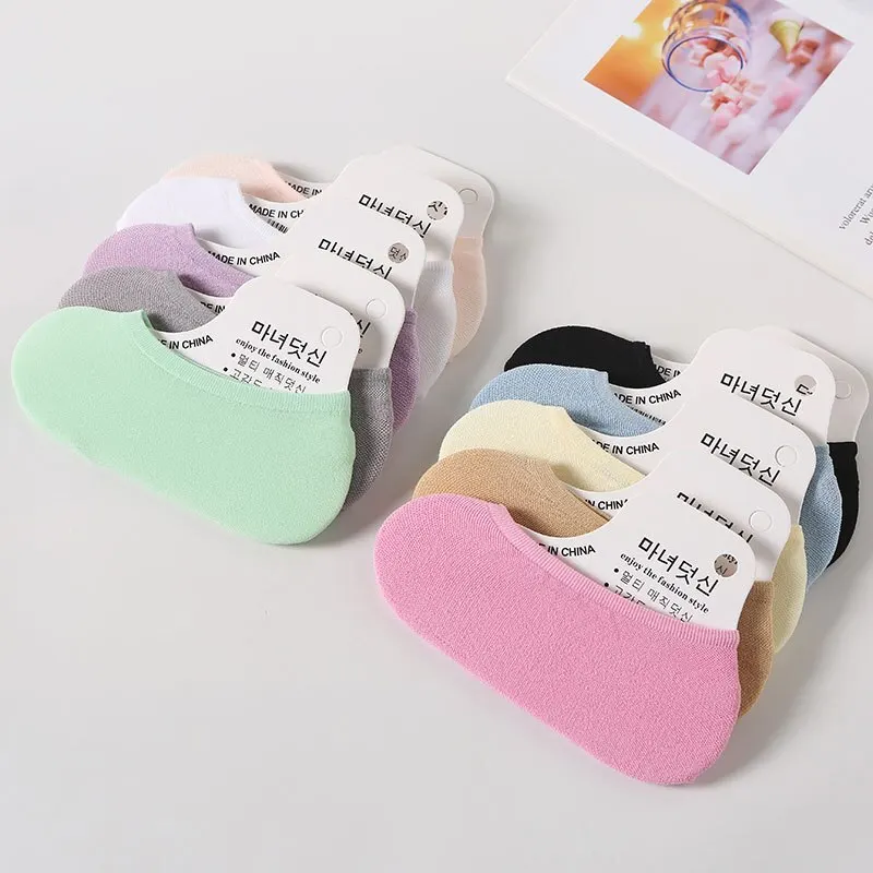 10 Pairs Candy Colors Ankle Socks High Quality Matching Casual Socks Lightweight No Feeling Boat Socks Lace Socks for Women