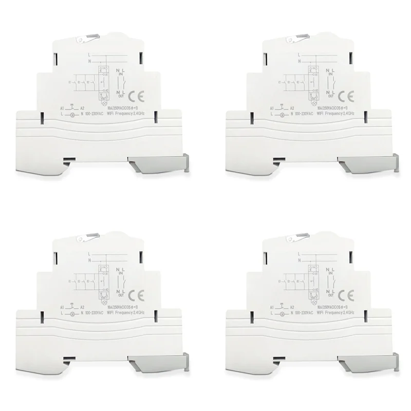 ABGI-4X ATMS 1602Z Smart Switch 16A Din Rail 1P Remote Control Timing Switch Smart Wireless Switch 220V Timing Switch