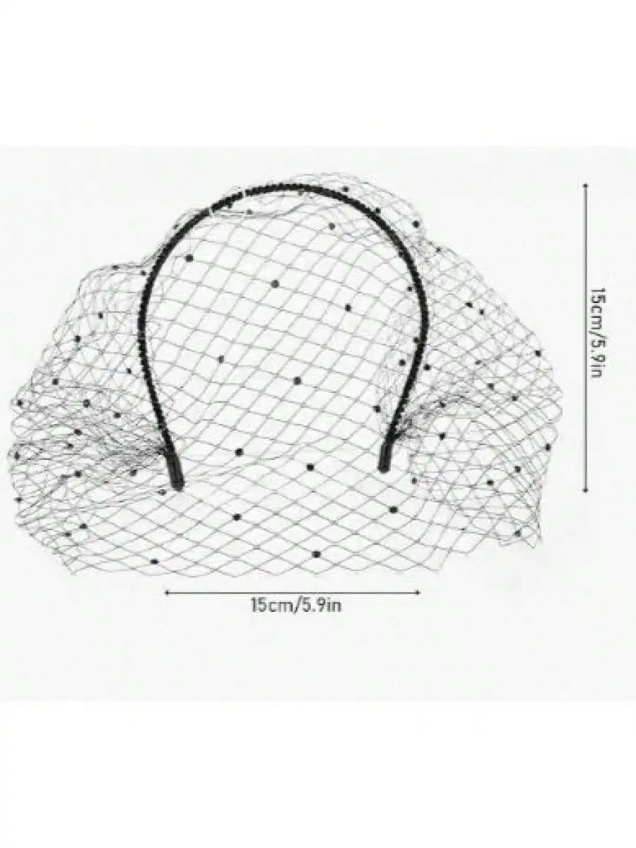

Retro Mesh Veil Headband With Rhinestone For Women Party Wedding Festival
