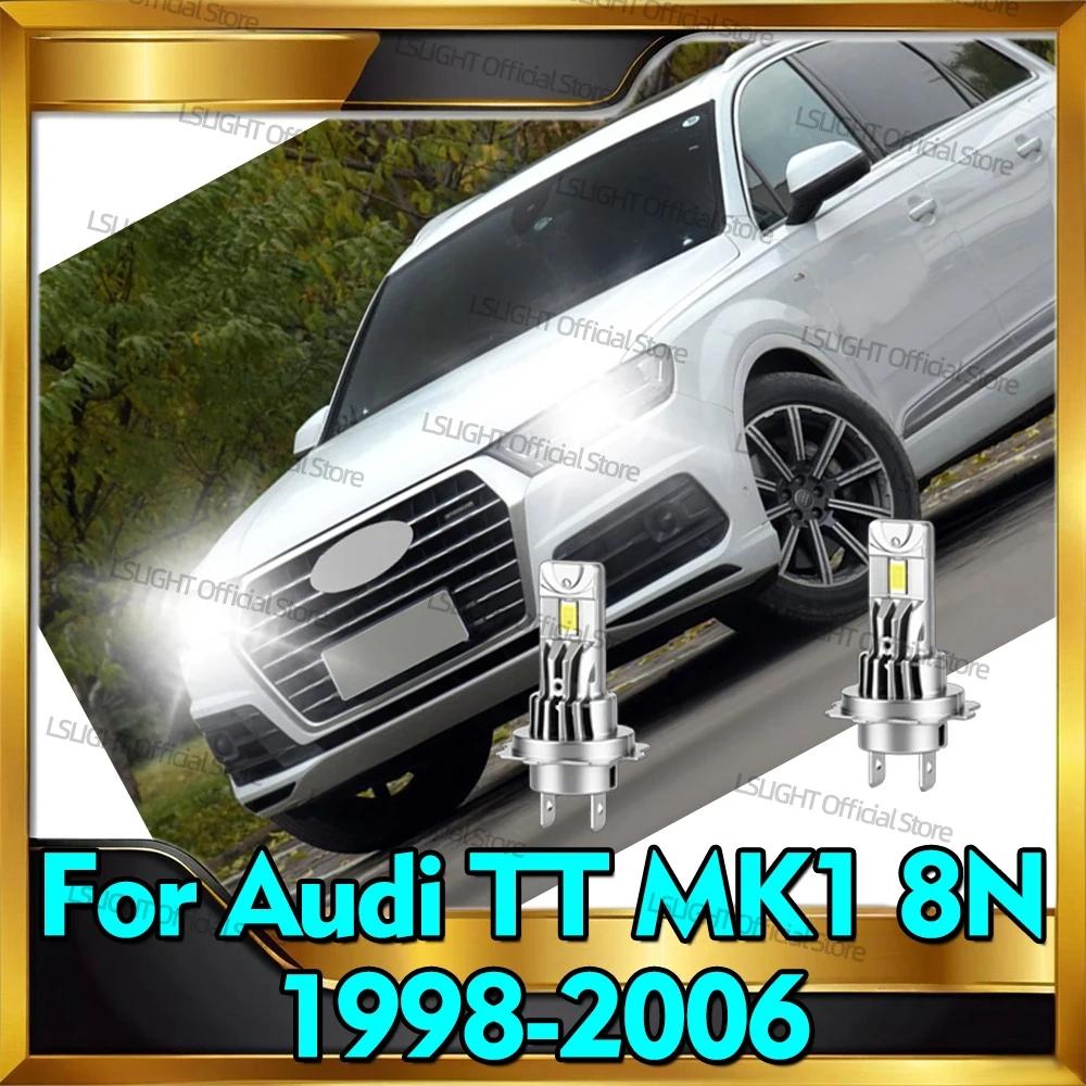 2x LED H7 Headlights 30000LM Head Lamps 12V 6000K Wireless Bulbs For Audi TT MK1 8N 1998 1999 2000 2001 2002 2003 2004 2005 2006