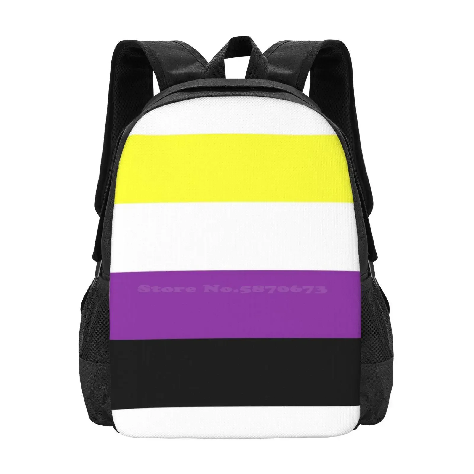 

Nonbinary Flag Hot Sale Schoolbag Backpack Fashion Bags Pride Nonbinary Flag