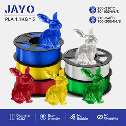 JAYO PLA PETG APLA ABS PLA+2.0 SILK 3D Filament 5Rolls 5.5KG 1.75mm 100% No Bubble FDM 3D Printer Materials DIY Gift
