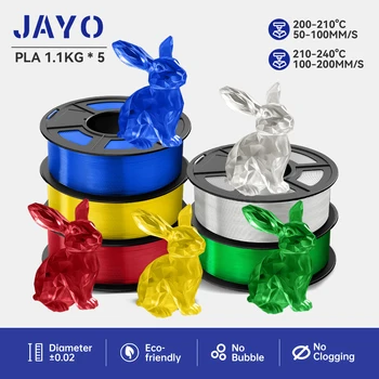 JAYO PLA PETG APLA ABS PLA + 2.0 실크 3D 필라멘트 5 롤 5.5KG 1.75mm 100% 버블 없음 FDM 3D 프린터 재료 DIY 선물