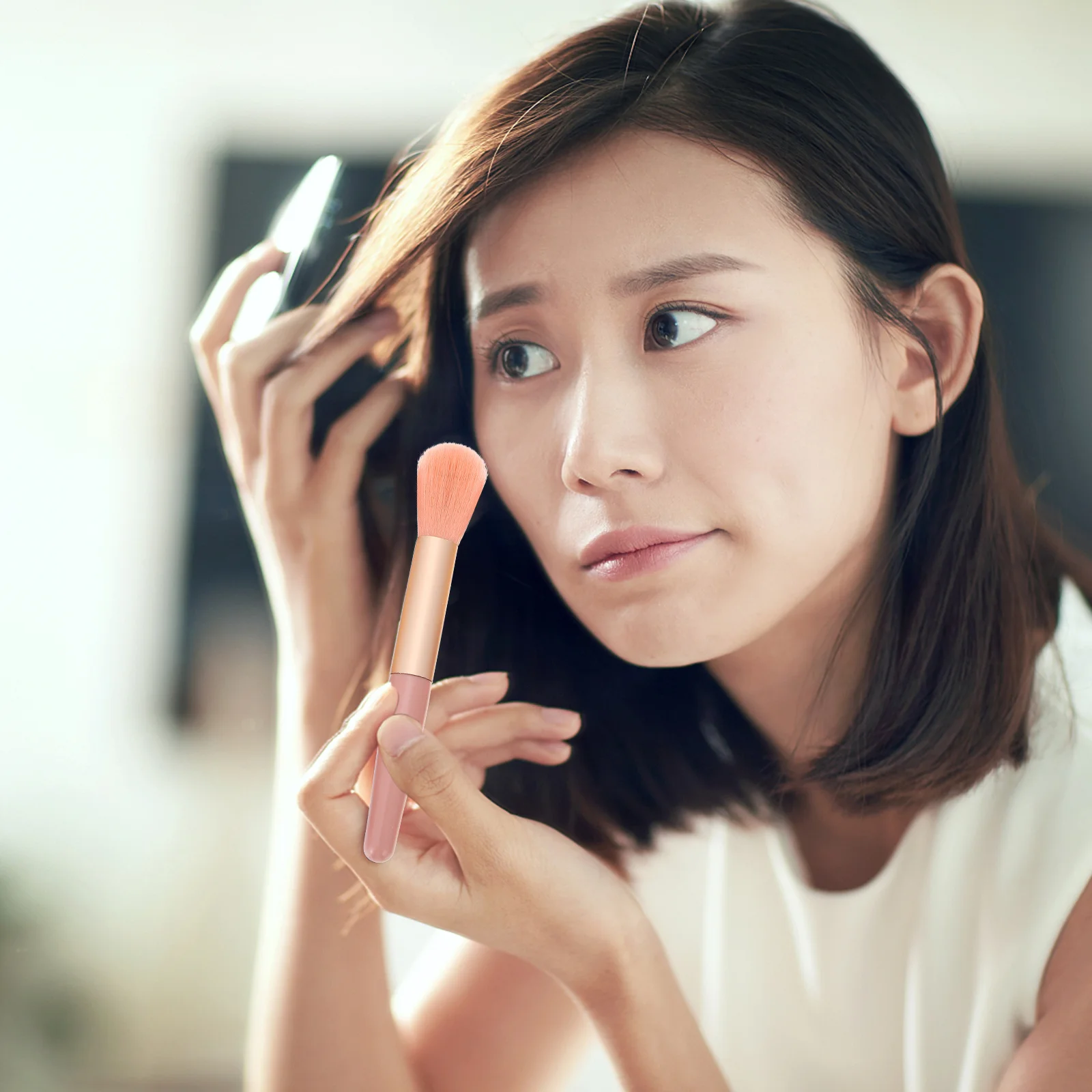 1 セットメイクブラシセットしなやかなポータブルブラシパウダーブラッシュアイシャドウプロフェッショナルフェイスメイクツール女性美容