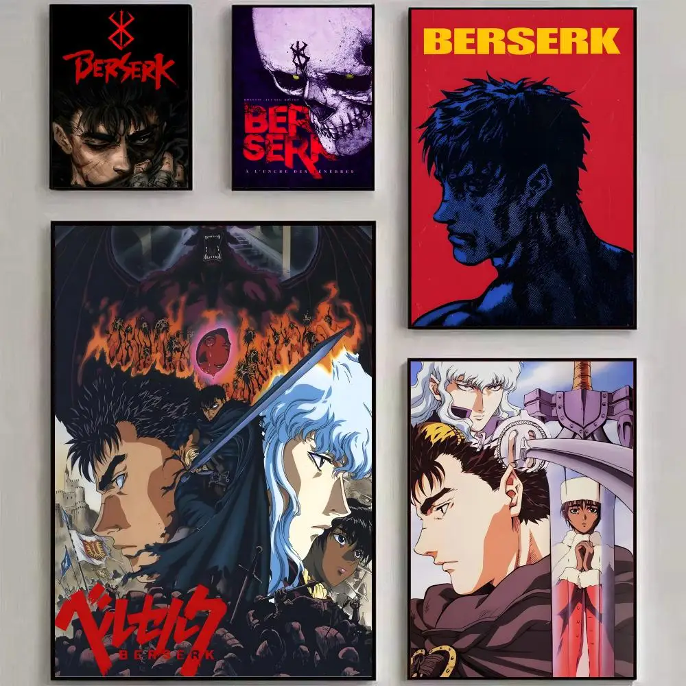Affiche murale sur toile de calligraphie et peinture d'anime japonais Berserk, décoration esthétique pour la maison, pour le salon