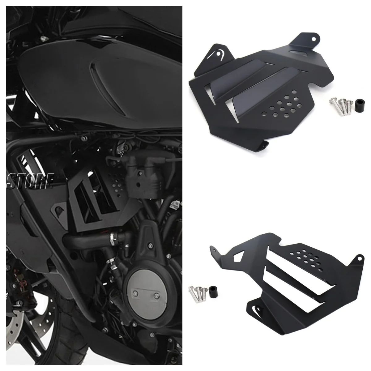 

Для Pan America 1250 Special 1250 2021 2022 мотоциклетная алюминиевая защита двигателя, защитная крышка радиатора, аксессуары для бокового обтекателя