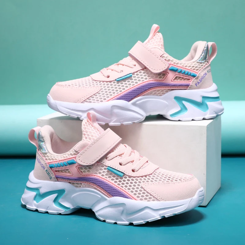 

Flat Knit Kids Casual Sneakers Breathable Textile for Mountain Hikes Family Driving Supermarket Park Leisure Walking Shoes