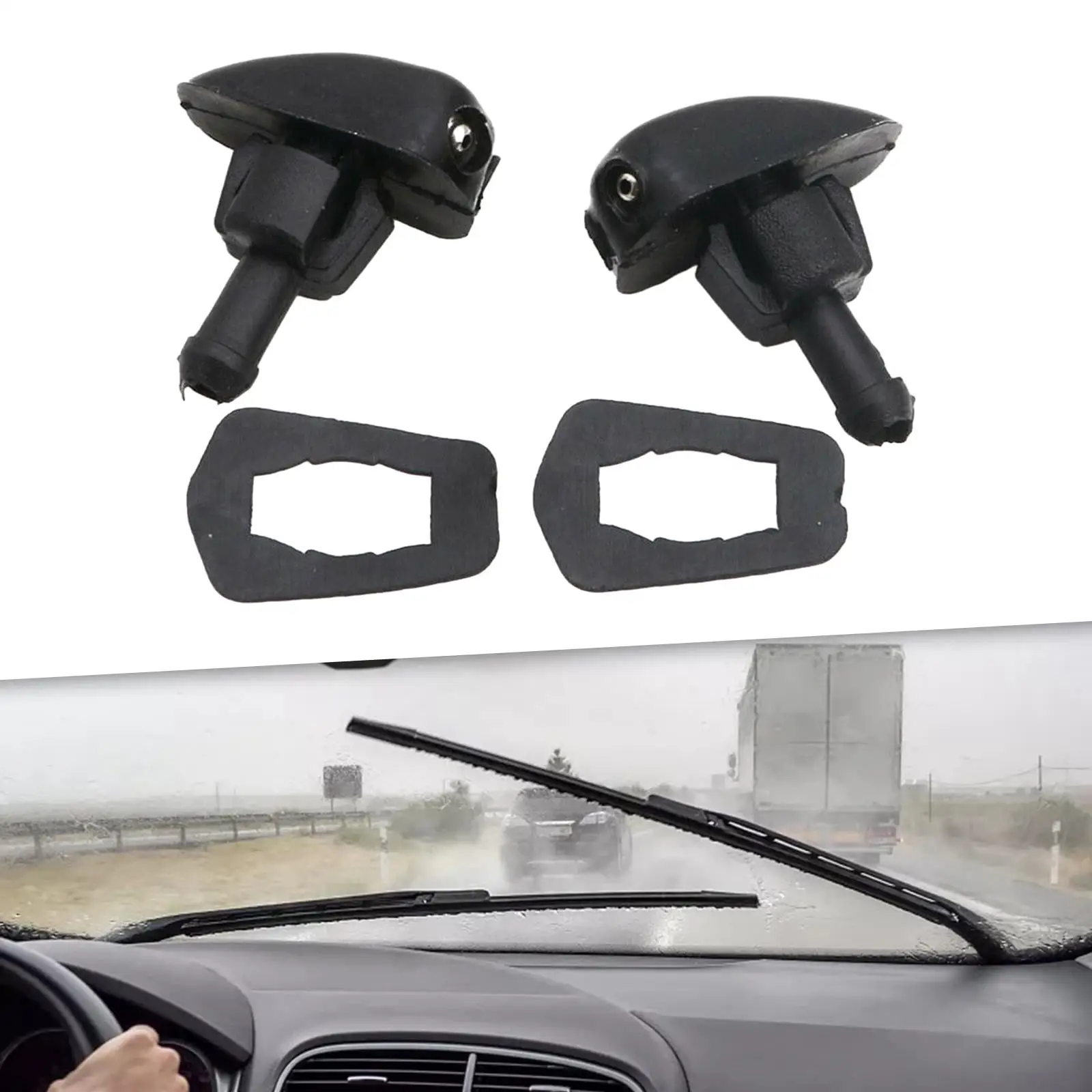 

Generic Car Front Windshield Washer Nozzle Water Sprayer Vehicles Trucks Windscreen Washer Spray Jet Replacement Spray Nozzle