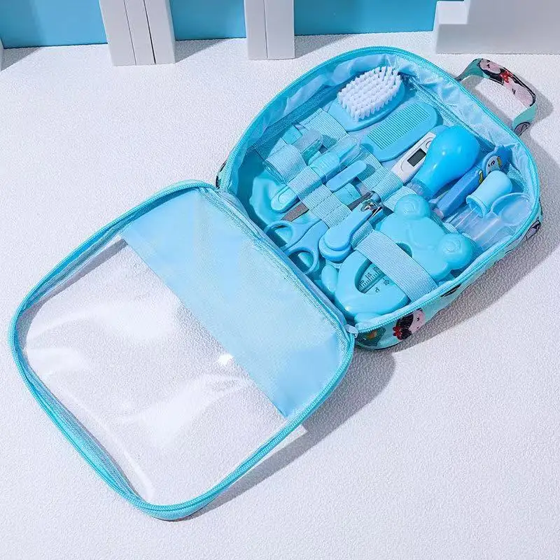 ABXE-Silicone Baby Care Kit-For Infants And Toddlers, 13-Piece Set In Sky For Blue Design